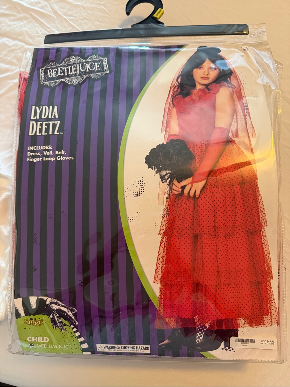 Beetlejuice Lydia Deetz Red Layered Costume Dress & Veil